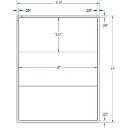 8" x 3.5" White VICS Carton Label, 3 Labels per Sheet (100 Sheets per Carton)