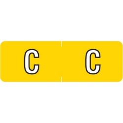 Barkley ABAM Compatible Mini "C" Labels, Laminated Stock, 1/2" X 1-1/2" Individual Letters - Roll of 500