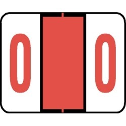 Tab Compatible Numeric "0" Labels, Vinyl Kimdura Stock, 1" X 1.25" Individual Numbers - Roll of 500