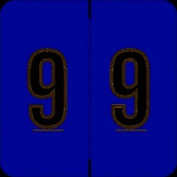 Barkley FNBRM Compatible "9" Numeric Labels, Laminated Stock, 1-1/2" x 1-1/2" Individual Numbers - Roll of 500