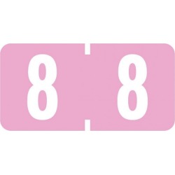 Tab Compatible Mini Numeric "8" Labels, Vinyl Kimdura Stock, 1/2" X 1" Individual Numbers - Roll of 500