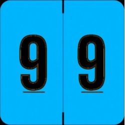 Barkley FNDBM Compatible "9" Numeric Labels, Laminated Stock, 1-1/2" x 1-1/2" Individual Numbers - Roll of 500