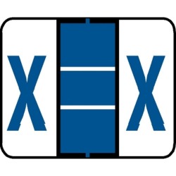 Tab Compatible "X" Labels, Vinyl Kimdura Stock, 1" X 1.25" Individual Letters - Roll of 500