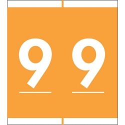 Barkley NBAM Compatible Mini "9" Numeric Labels, Laminated Stock, 1/2" X 1-1/2" Individual Numbers - Roll of 500