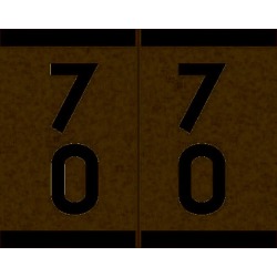 Barkley SFDM Compatible "70" Double Digit Labels, Laminated Stock, 1-3/16" X 1-1/2" Individual Numbers - Roll of 500