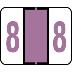 Tab Compatible Numeric "8" Labels, Vinyl Kimdura Stock, 1" X 1.25" Individual Numbers - Roll of 500