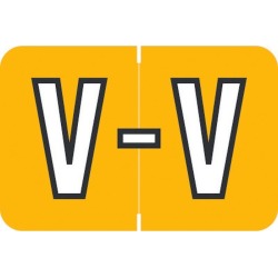 Barkley ACPM Compatible "V" Labels, Laminated Stock, 1" X 1-1/2" Individual Letters - Roll of 500