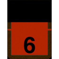 Tab Compatible Numeric "6" Labels, Vinyl Kimdura Stock, 1" x 3/4" Individual Numbers - Roll of 500