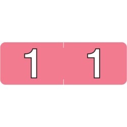 Barkley NBAM Compatible Mini "1" Numeric Labels, Laminated Stock, 1/2" X 1-1/2" Individual Numbers - Roll of 500