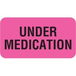 Under Medication 1-5/8" x 7/8" Fl-Pink Label (Roll of 560)