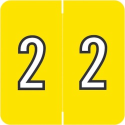 Barkley FNDBM Compatible "2" Numeric Labels, Laminated Stock, 1-1/2" x 1-1/2" Individual Numbers - Roll of 500