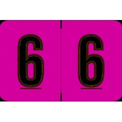 Barkley NCPM Compatible Numeric "6" Labels, Laminated Stock, 1" X 1-1/2" Individual Numbers - Roll of 500