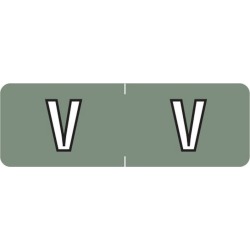 Barkley ABAM Compatible Mini "V" Labels, Laminated Stock, 1/2" X 1-1/2" Individual Letters - Roll of 500