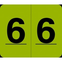 Barkley VA Hospital Compatible Numeric "6" Labels, Laminated Stock, 1/2" X 1" Individual Numbers - Roll of 1000