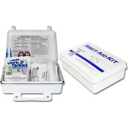 Plastic 25 Man First Aid Kit, Meets New ANSI 25 Specs, w/Eyewash (Sold Individually)