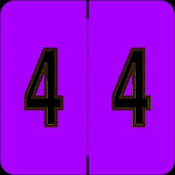 Barkley FNDBM Compatible "4" Numeric Labels, Laminated Stock, 1-1/2" x 1-1/2" Individual Numbers - Roll of 500