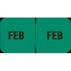 Barkley FMBLM Compatible "Feb" Month Labels, Laminated Stock,1-1/2" x 3/4", Individual Months - Roll of 250