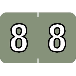 Barkley NBKM Compatible Numeric "8" Labels, Laminated Stock, 1" X 1-1/2" Individual Numbers - Roll of 500