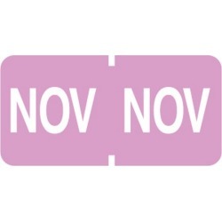 Tab Compatible "Nov" Month Labels, Vinyl Kimdura Stock, 1" X 1/2", Individual Months - Roll of 500