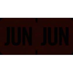 Tab Compatible "Jun" Month Labels, Vinyl Kimdura Stock, 1" X 1/2", Individual Months - Roll of 1000