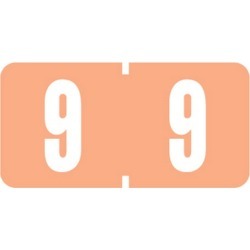 Tab Compatible Mini Numeric "9" Labels, Vinyl Kimdura Stock, 1/2" X 1" Individual Numbers - Roll of 1000