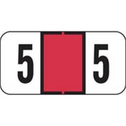 Jeter Compatible Numeric "5" Labels, Polylaminated Stock, 3/4" X 1-1/2" Individual Numbers - Roll of 500