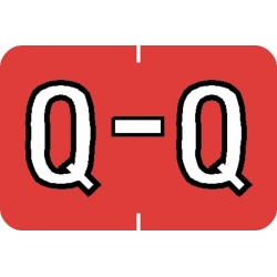Barkley ABKM Compatible "Q" Labels, Laminated Stock, 1" X 1-1/2" Individual Letters - Roll of 500