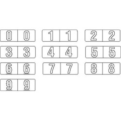 Barkley NBWM Compatible White Mini Numeric Labels, Laminated Stock, 1/2" X 1-1/2" Individual Numbers - Roll of 500