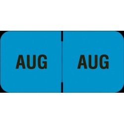 Barkley FMBLM Compatible "Aug" Month Labels, Laminated Stock,1-1/2" x 3/4", Individual Months - Roll of 250