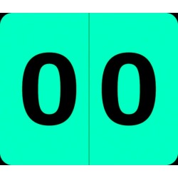 Barkley VA Hospital Compatible Numeric "0" Labels, Laminated Stock, 1/2" X 1" Individual Numbers - Roll of 1000