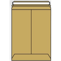 Open End No Bend Mailer Envelopes, 12-1/2" x 18", .018#, Tan, 100% Recycled Board, Center Seam, Tear Strip (Box of 200)