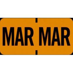 Tab Compatible "Mar" Month Labels, Vinyl Kimdura Stock, 1" X 1/2", Individual Months - Roll of 1000