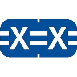 Tab Compatible Mini "X" Labels, Vinyl Kimdura Stock, 1/2" X 1" Individual Letters - Roll of 500