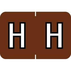 Barkley ABKM Compatible "H" Labels, Laminated Stock, 1" X 1-1/2" Individual Letters - Roll of 500