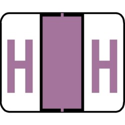 Tab Compatible "H" Labels, Vinyl Kimdura Stock, 1" X 1.25" Individual Letters - Roll of 500