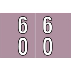 Barkley DBKE Compatible "60" Double Digit Labels, Laminated Stock, 1" X 1-1/2" Individual Numbers - Roll of 500
