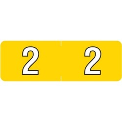 Barkley NBAM Compatible Mini "2" Numeric Labels, Laminated Stock, 1/2" X 1-1/2" Individual Numbers - Roll of 500