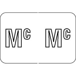 Barkley ABKM Compatible "Mc" Labels, Laminated Stock, 1" X 1-1/2" Individual Letters - Roll of 500