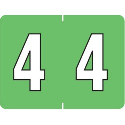Tab Compatible Mini Numeric "4" Labels, Vinyl Kimdura Stock, 1/2" X 1" Individual Numbers - Roll of 500