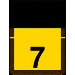 Tab Compatible Numeric "7" Labels, Vinyl Kimdura Stock, 1" x 3/4" Individual Numbers - Roll of 500