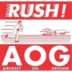 4" x 4" Rush! A O G (Aircraft on Ground) Labels (500 per Roll)