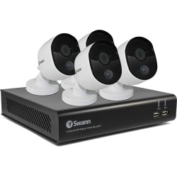 4 Camera 4 Channel 1080p Full HD DVR Security System 32GB SD Card.