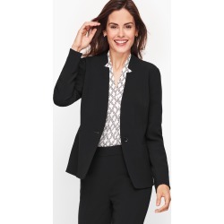 Easy Travel Stand Collar Blazer - Black - 6 Talbots