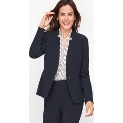 Easy Travel Stand Collar Blazer - Blue - 6 Talbots