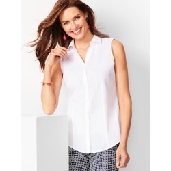 Sleeveless Perfect Shirt - Solid - White - 6 Talbots