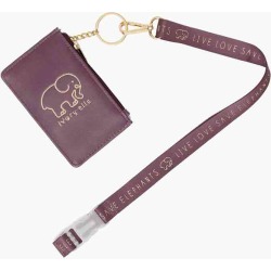 Ivory Ella Eggplant ID Case and Lanyard