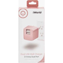iWorld Dual USB Wall Charger (Rose Gold)