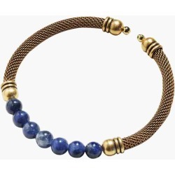 Alex and Ani Sodalite Gemstone Mesh Accent Cuff in Rafaelian Gold