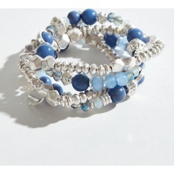 Mia + Tess Designs ™ Exclusive Blue Beaded Bracelet Stack (Set of 4)