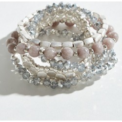 Mia + Tess Designs ™ Exclusive Lavender Beaded Bracelet Stack (Set of 5)